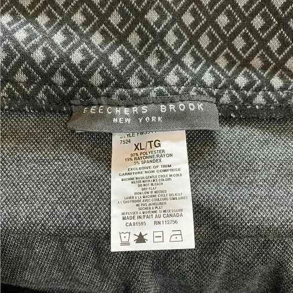 NEW Beechers Brook, Geometric Pattern Stretch Knee-Length Skirt, XL, Black πΈ - Picture 3 of 8